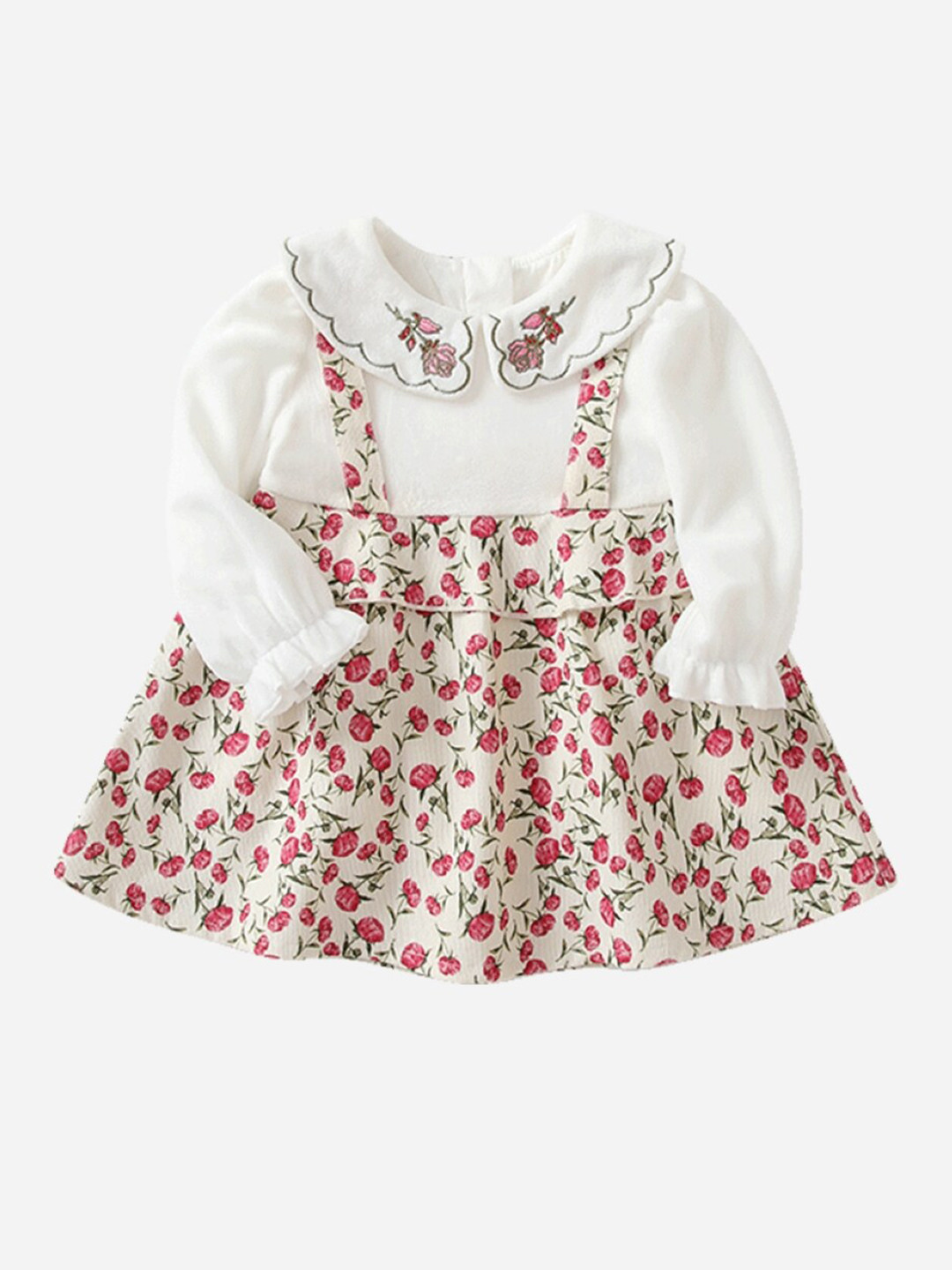 

StyleCast Girls Floral Print Peter Pan Collar A-Line Dress, White