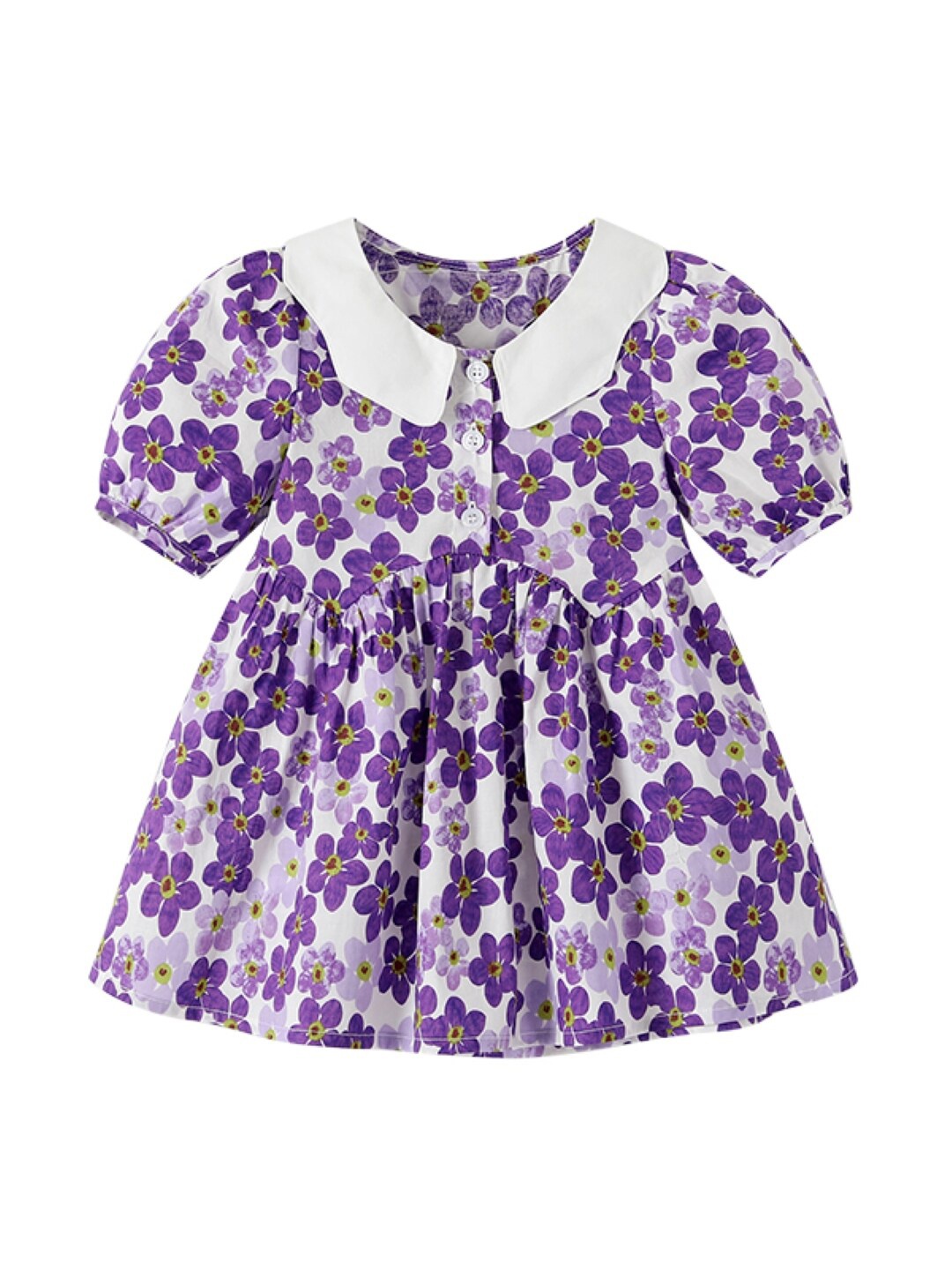 

StyleCast Girls Purple Floral Print Cotton A-Line Dress