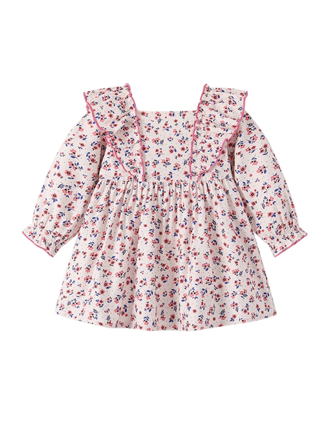

StyleCast Pink Floral Printed Square Neck Cotton A-Line Dress