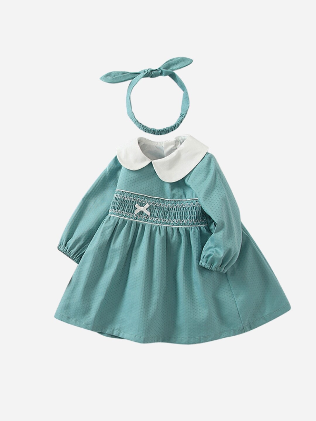 

StyleCast Girls Blue Peter Pan Collar Pleated Cotton A-Line Dress