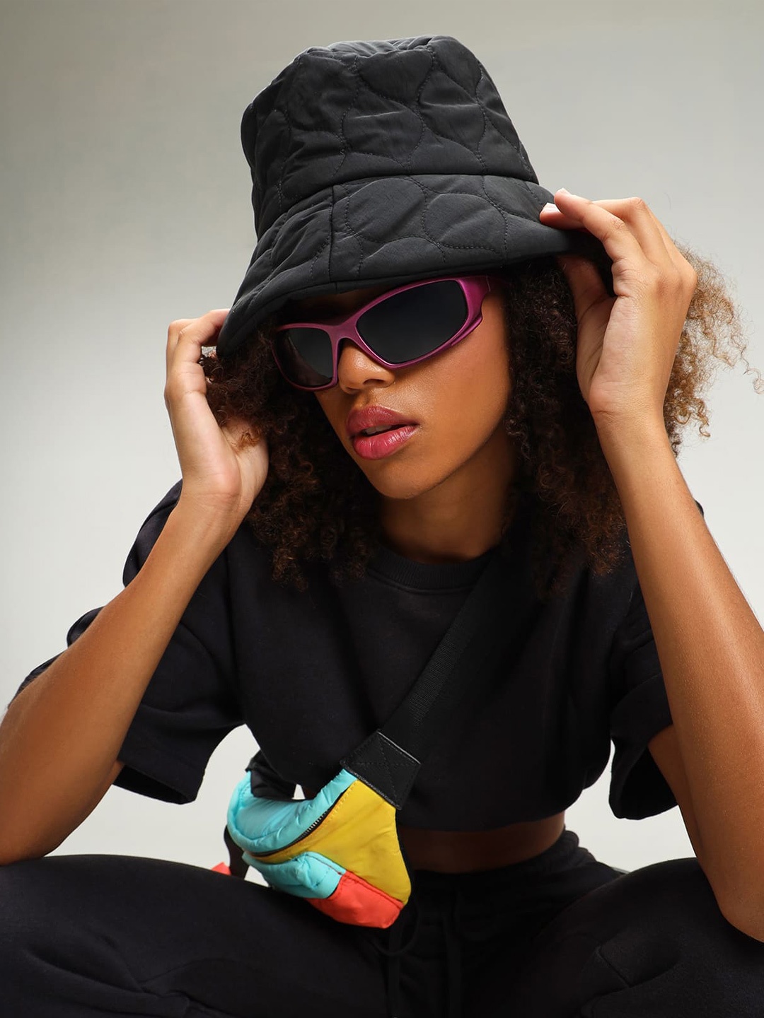 

CAVA Boston Black Lounge Crop Top