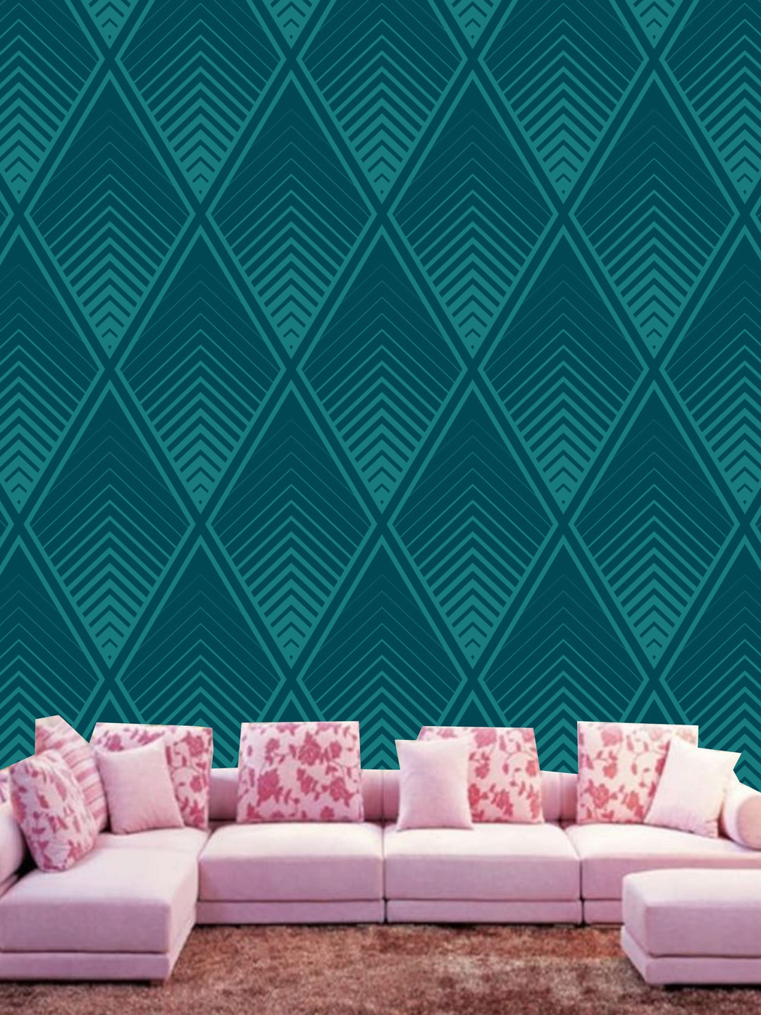 

KSHIRSA Teal Green Printed Self Adhesive Laminated Wallpaper