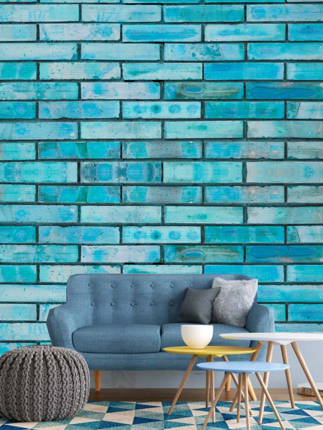 

KSHIRSA Blue Printed Self Adhesive Laminated Wallpaper