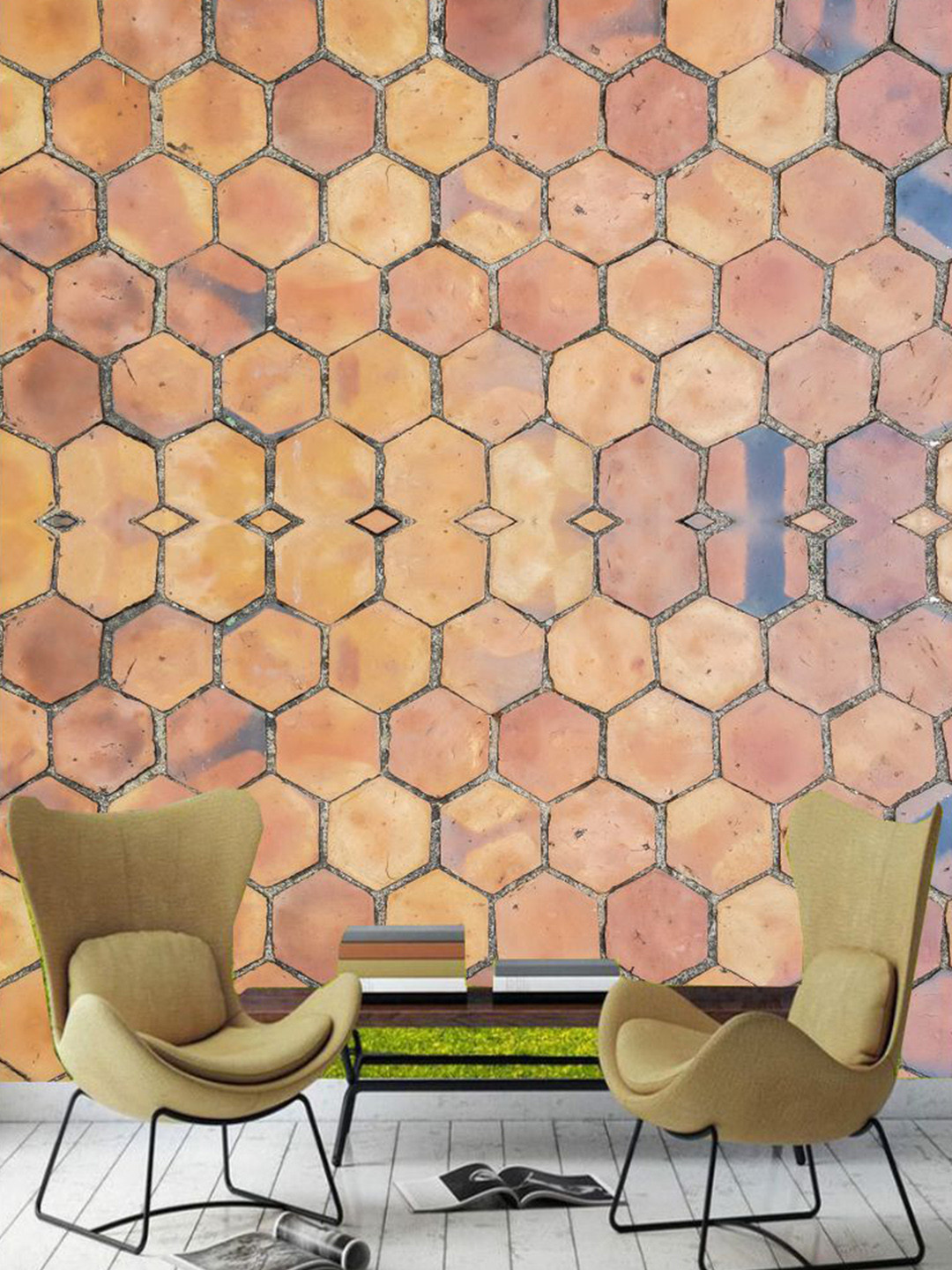 

KSHIRSA Brown Abstract Printed Self Adhesive Laminated Wallpaper