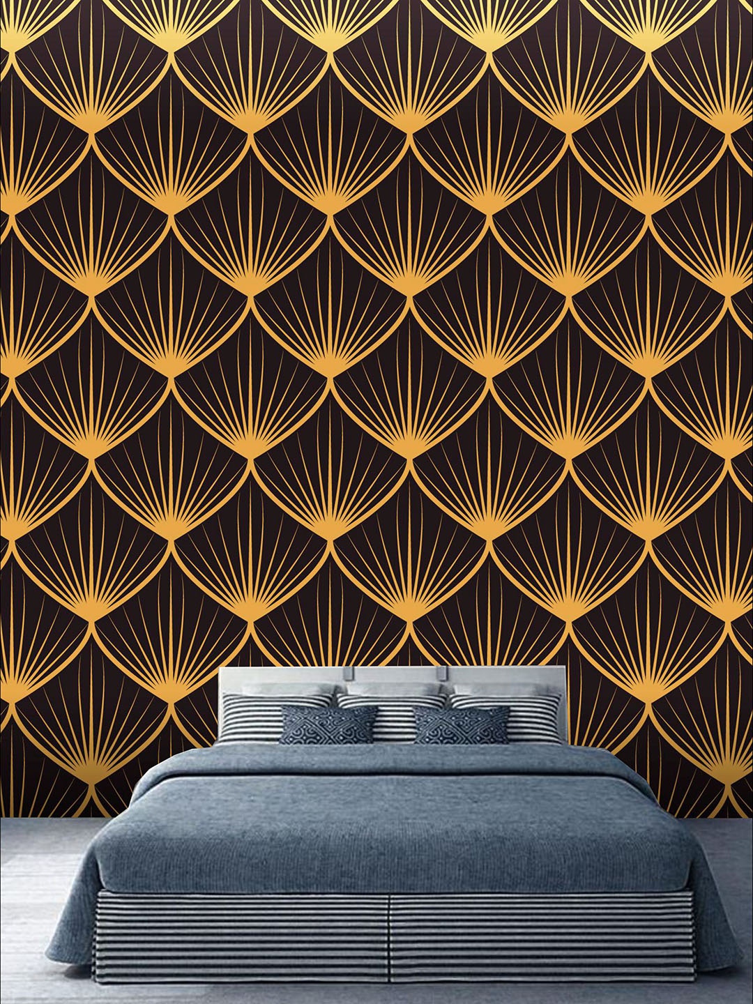 

KSHIRSA Black & Beige Printed Self Adhesive Laminated Wallpaper