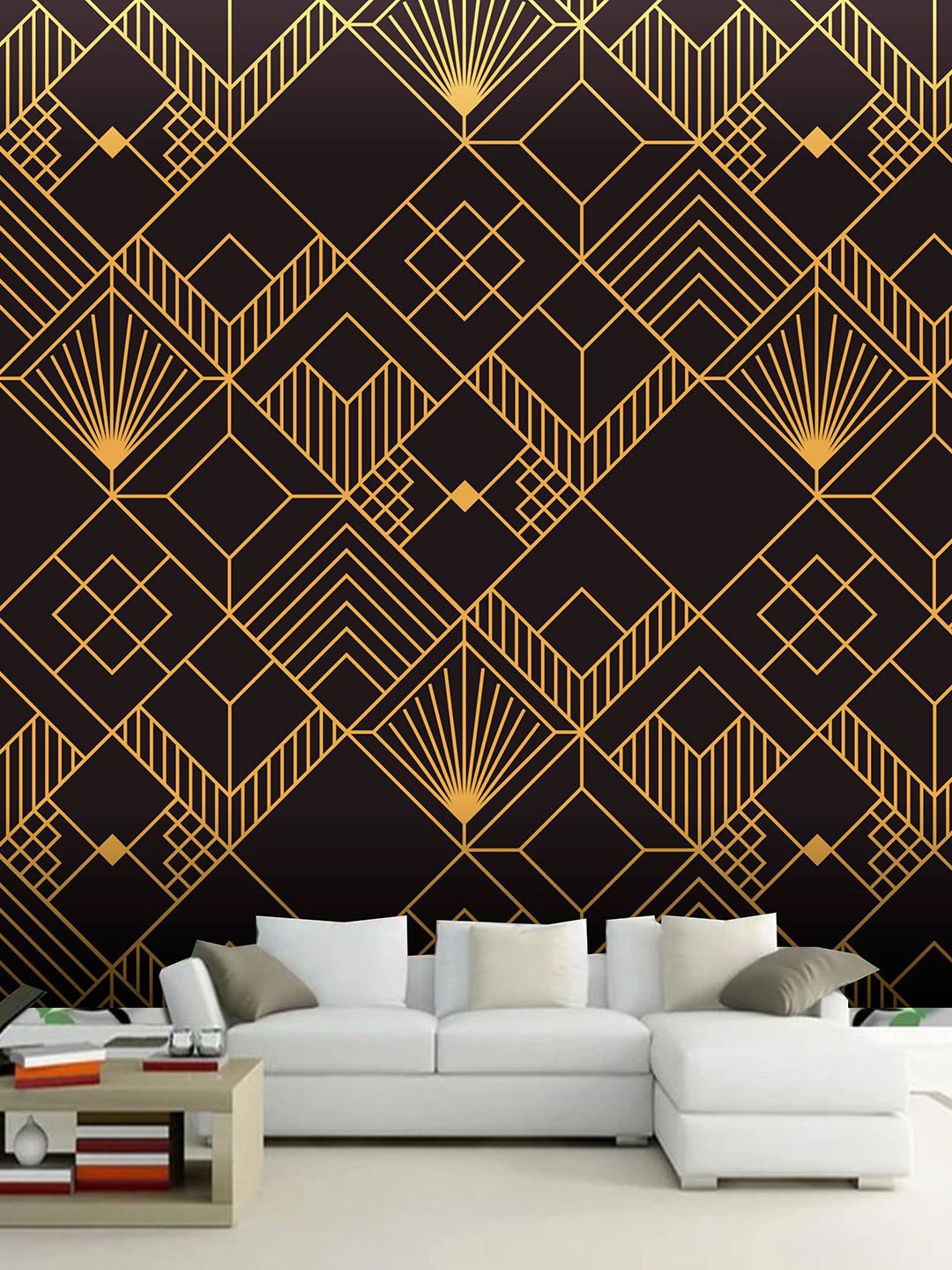 

KSHIRSA Black & Beige Printed Self Adhesive Laminated Wallpaper