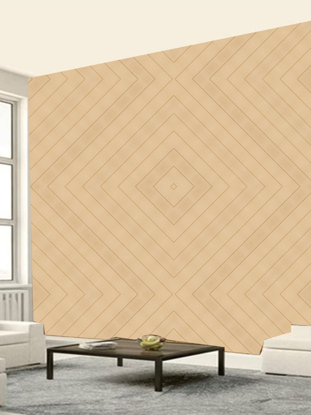 

KSHIRSA Beige Geometric Printed Self Adhesive Laminated Wallpaper