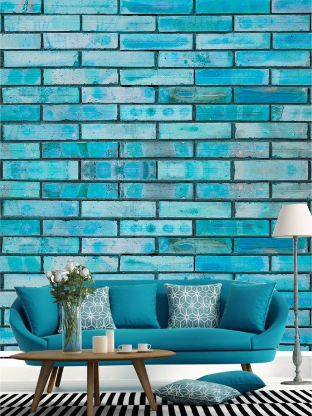 

KSHIRSA Blue Printed Self Adhesive Laminated Wallpaper
