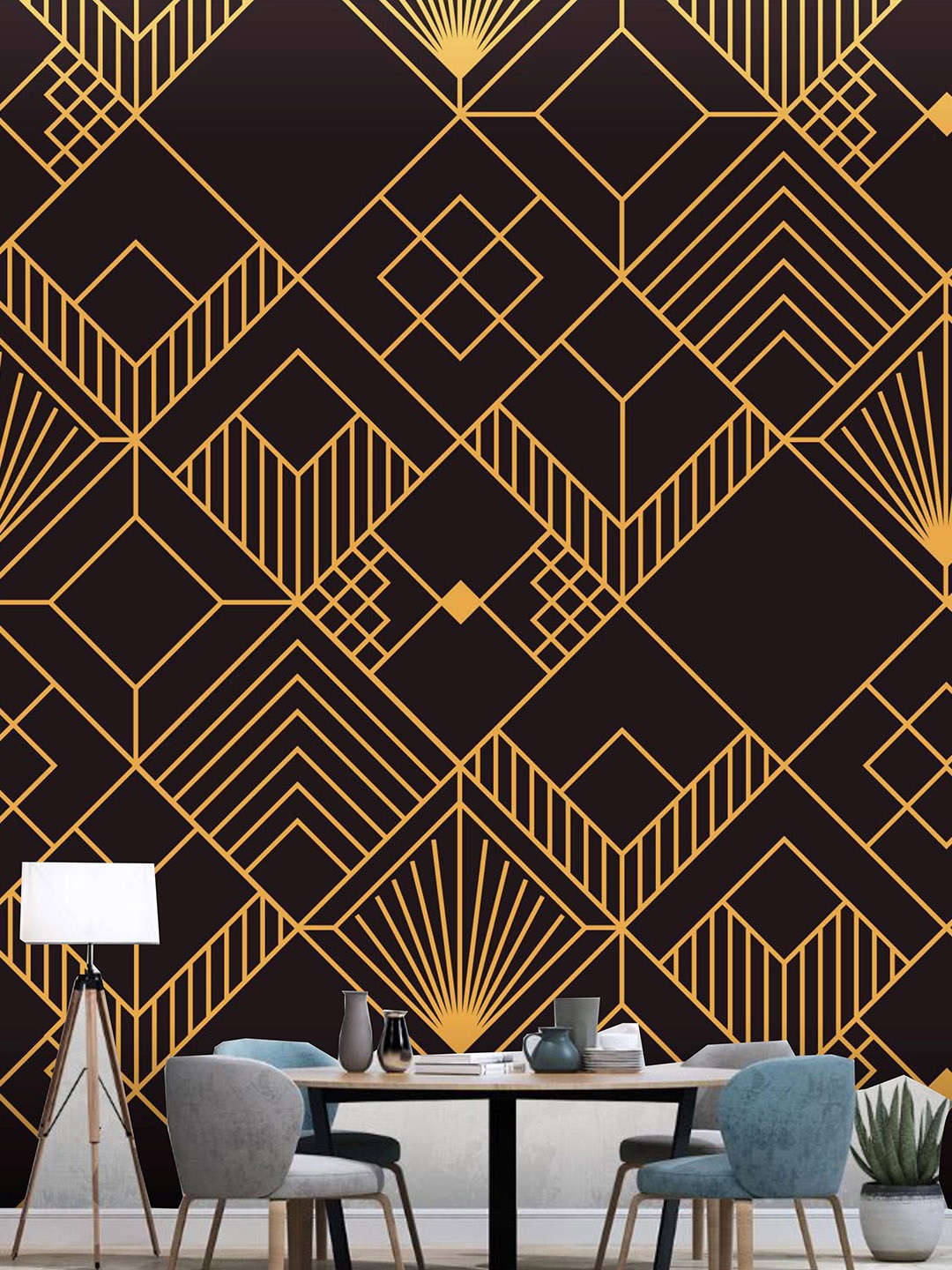 

KSHIRSA Black & Brown Printed Self Adhesive Laminated Wallpaper