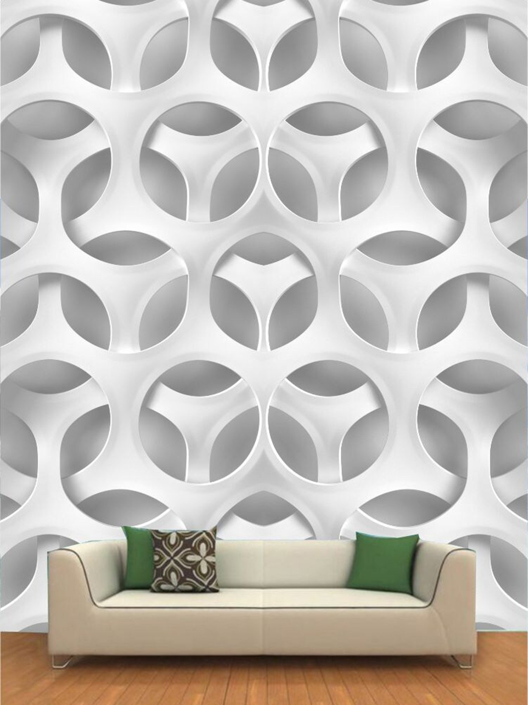 

KSHIRSA White & Grey Printed Self Adhesive Laminated Wallpaper