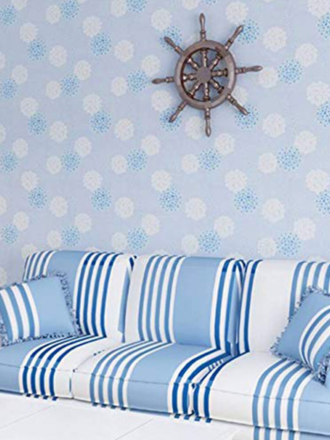 

Wollzo Blue & White Printed Laminated Wallpaper