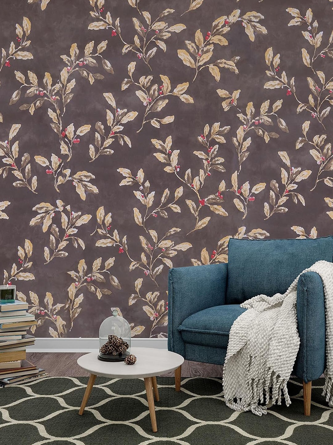 

Wollzo Brown & Beige Printed Laminated Wallpaper
