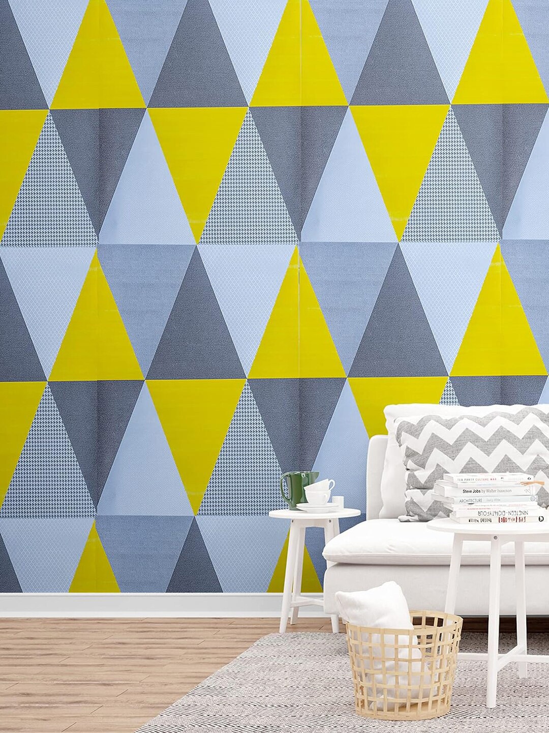 

Wollzo Grey & Yellow Printed Laminated Wallpaper