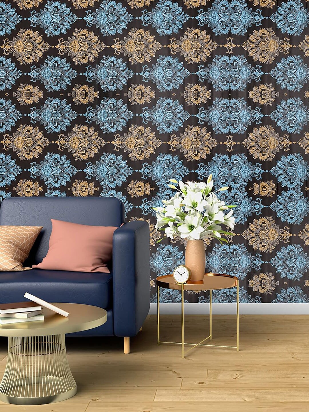 

Wollzo Black & Blue Abstract Printed Wall Sticker