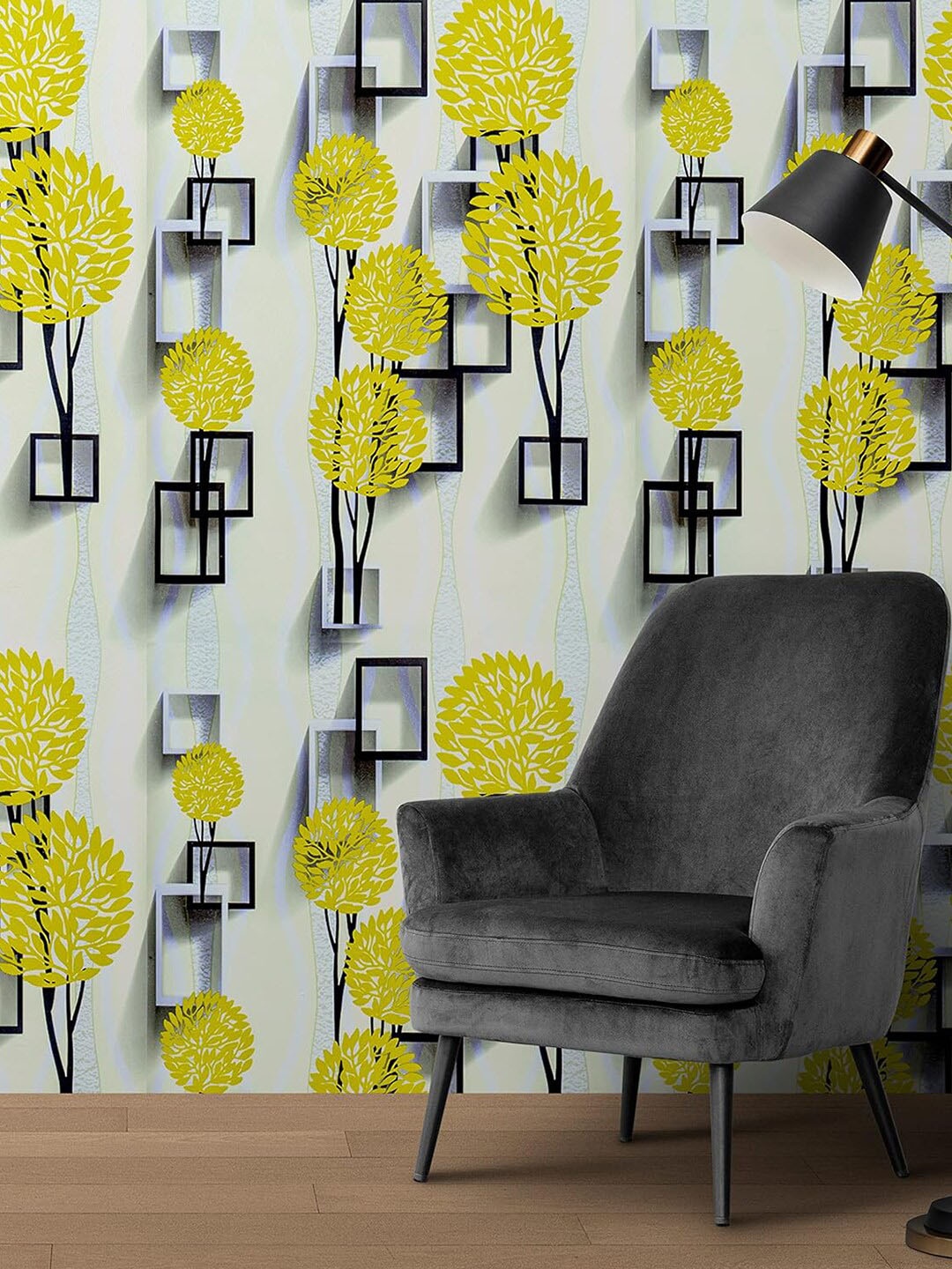 

Wollzo Beige & Yellow Abstract Printed Wall Sticker