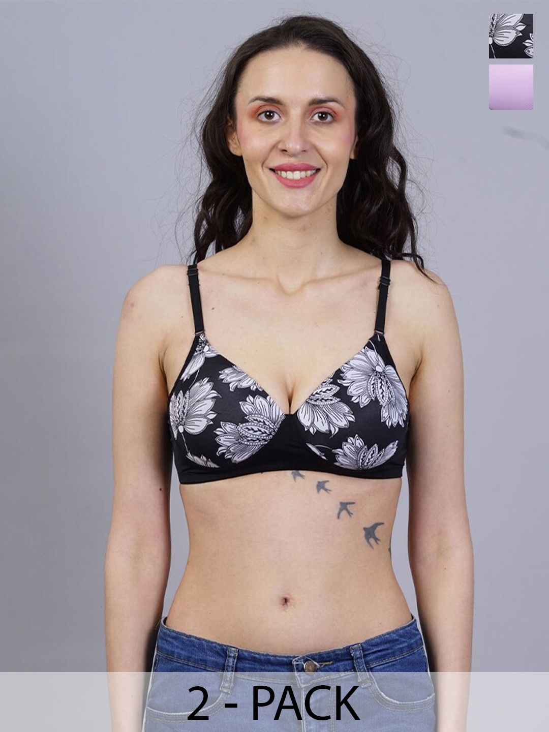 

NIGHTHOPE Pack Of 2 Full Coverage Underwired Lightly Padded Bra All Da Comfort, Lavender