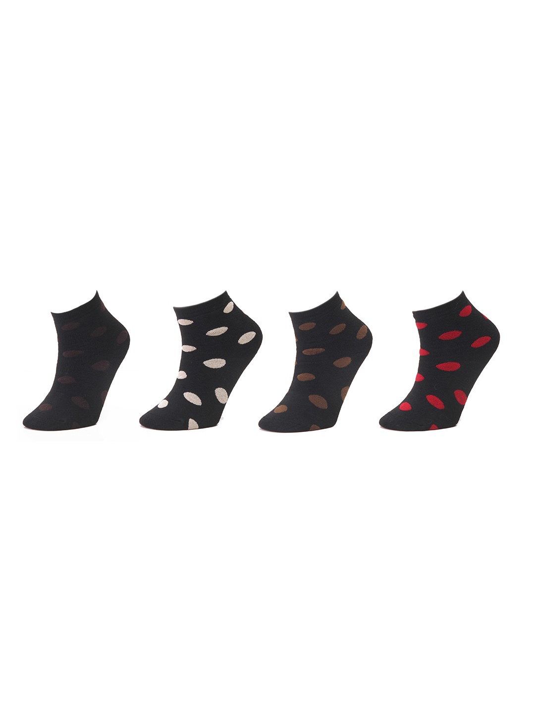 

Calvadoss Pack Of 4 Patterned Ankle Length Socks, Black