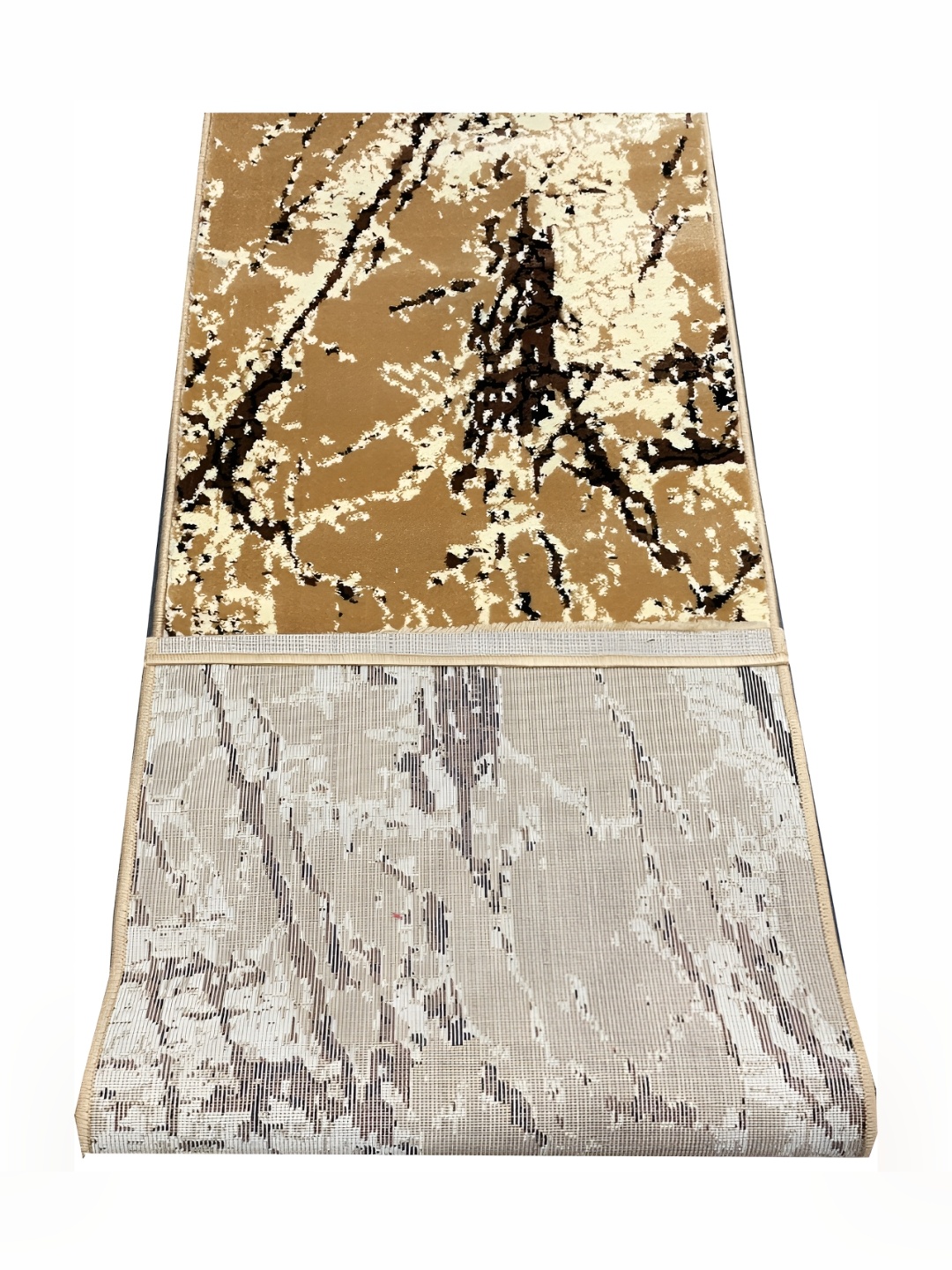 

Asad Emporium Rugs Brown & Beige Abstract Printed Shaggy Carpet