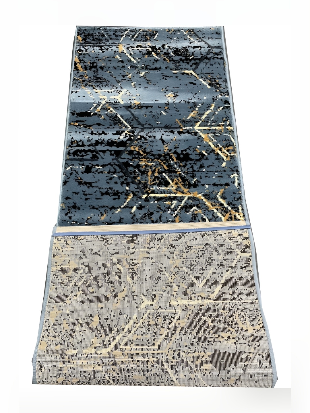 

Asad Emporium Rugs Blue & Yellow Abstract Printed Shaggy Carpet