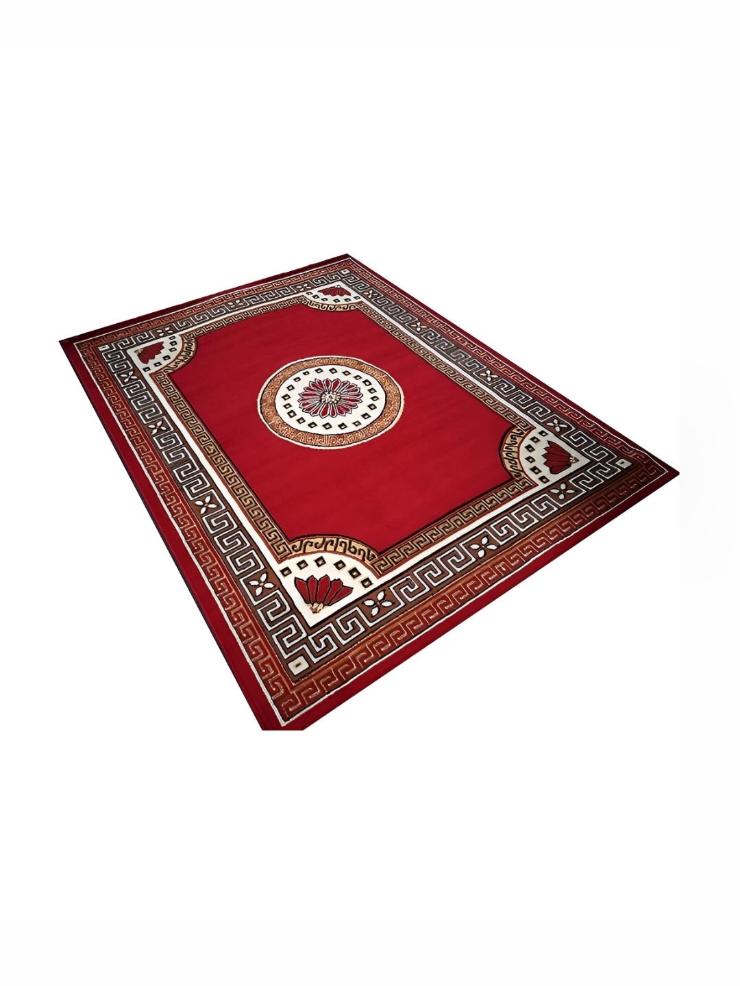 Asad Emporium Rugs Red & Off White Floral Printrd No Shredding Carpet