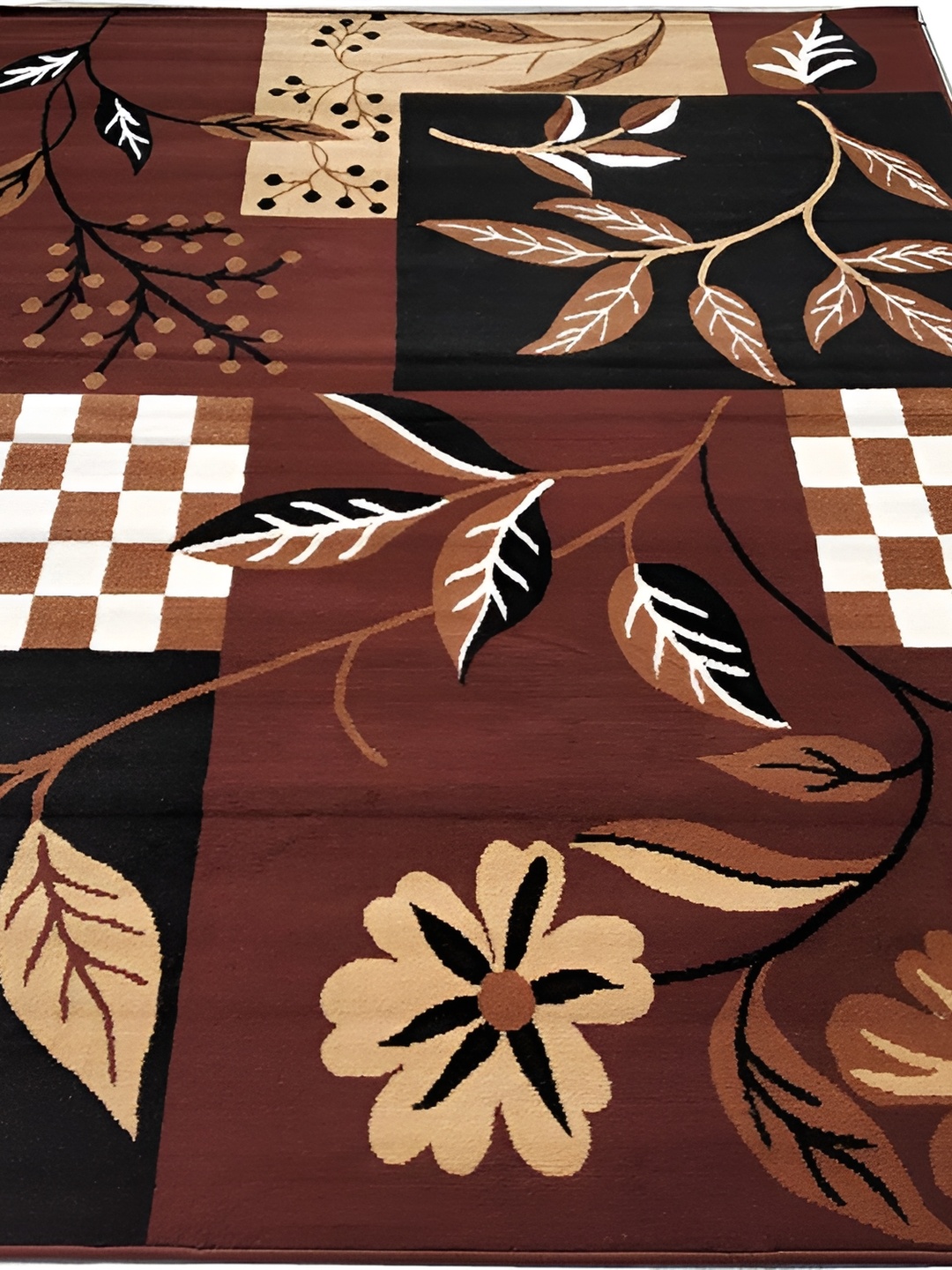 

Asad Emporium Rugs Red & Black Floral Printed No Shreding Carpet