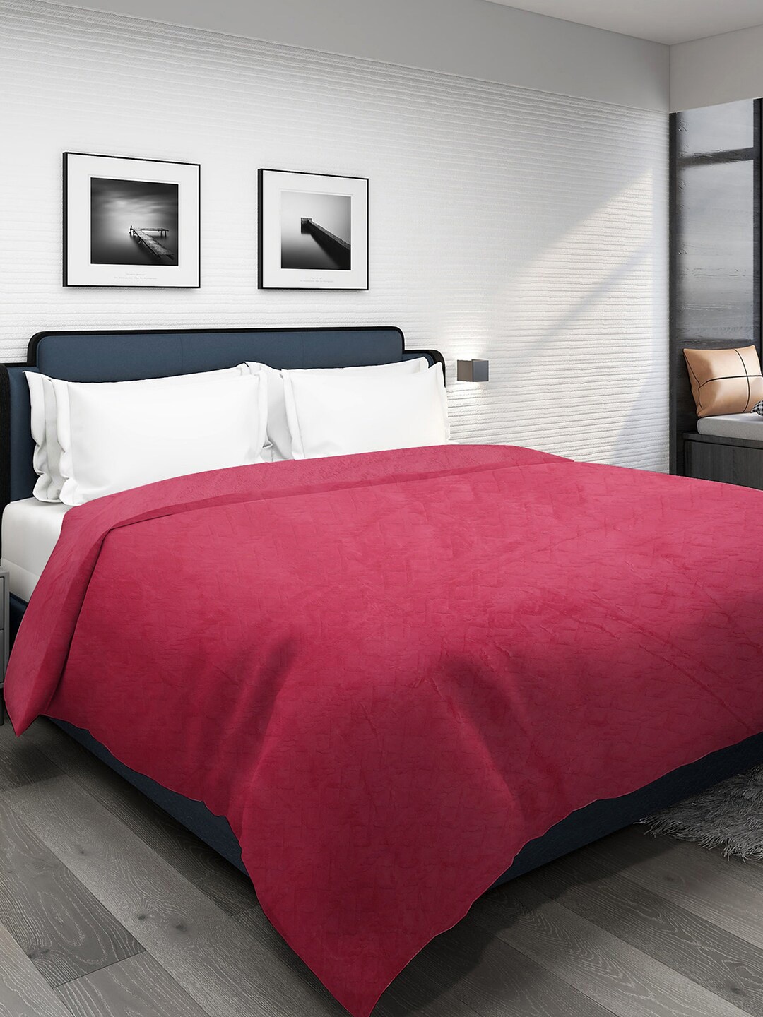 

Dhrohar Pink Geometric Mild Winter 300 GSM Double Bed Blanket