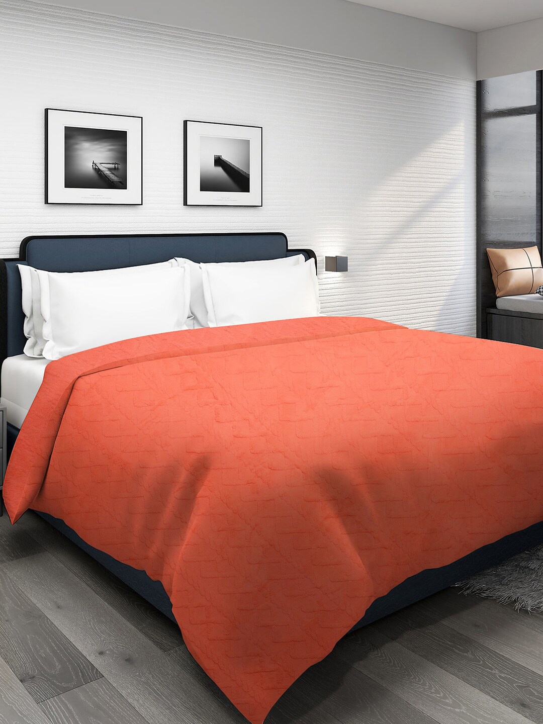

Dhrohar Peach Geometric Mild Winter 300 GSM Double Bed Blanket