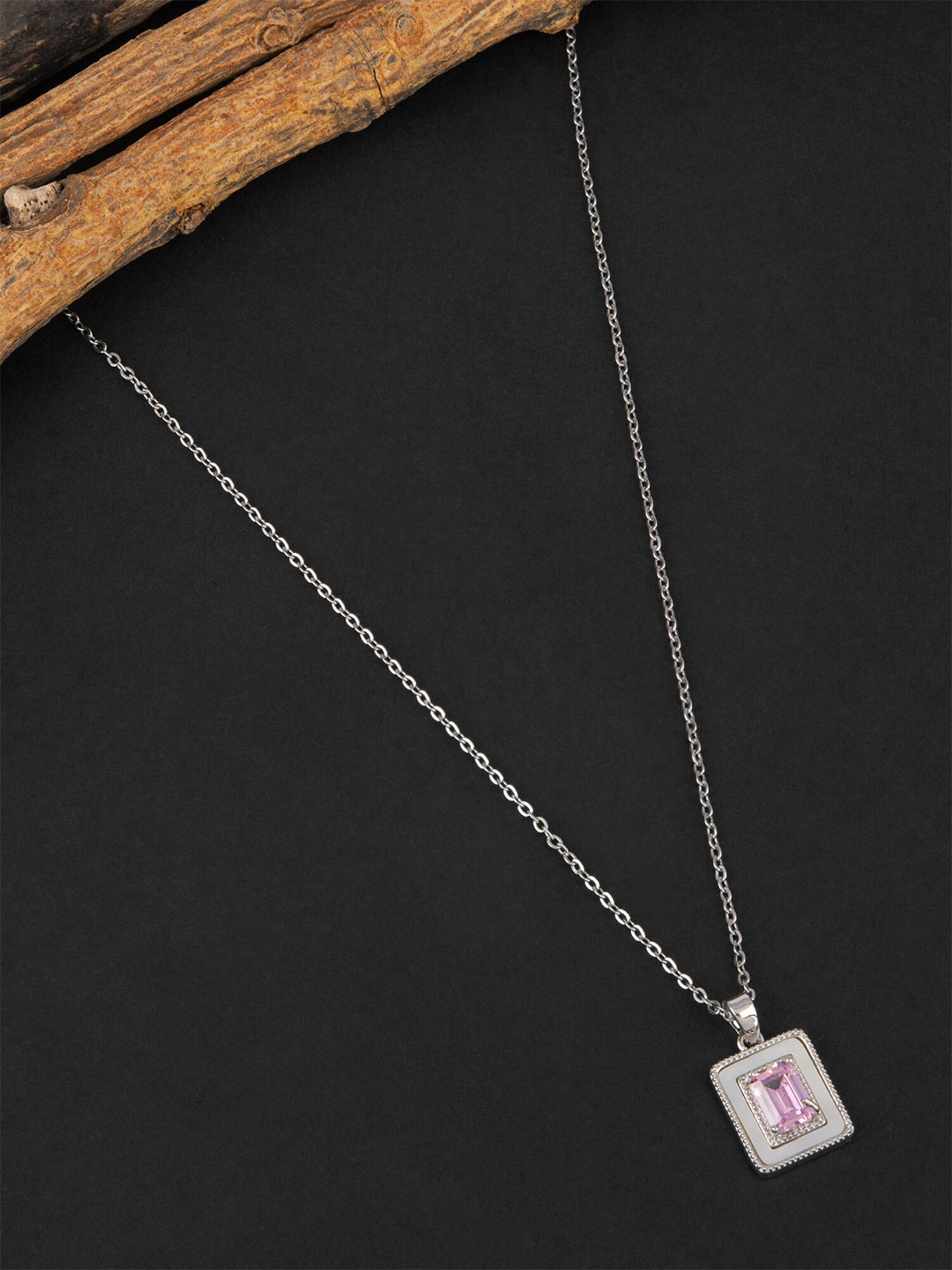 

E2O Silver-Plated Oxidised Necklace