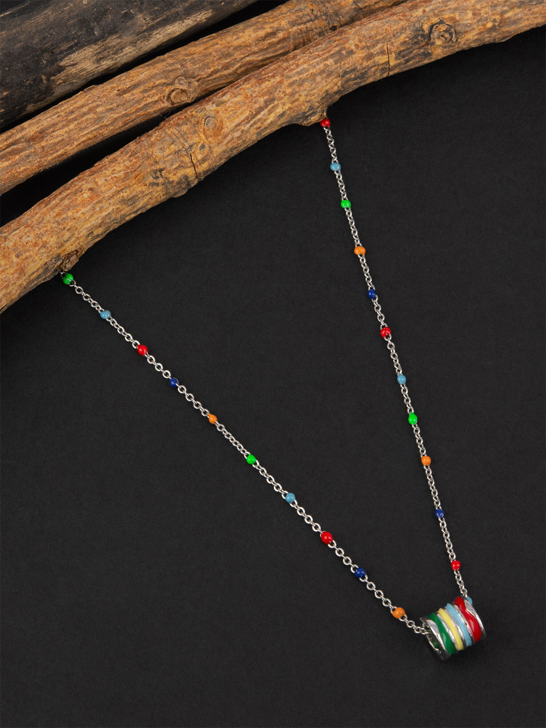 

E2O Artificial Stones Studded Necklace, Silver
