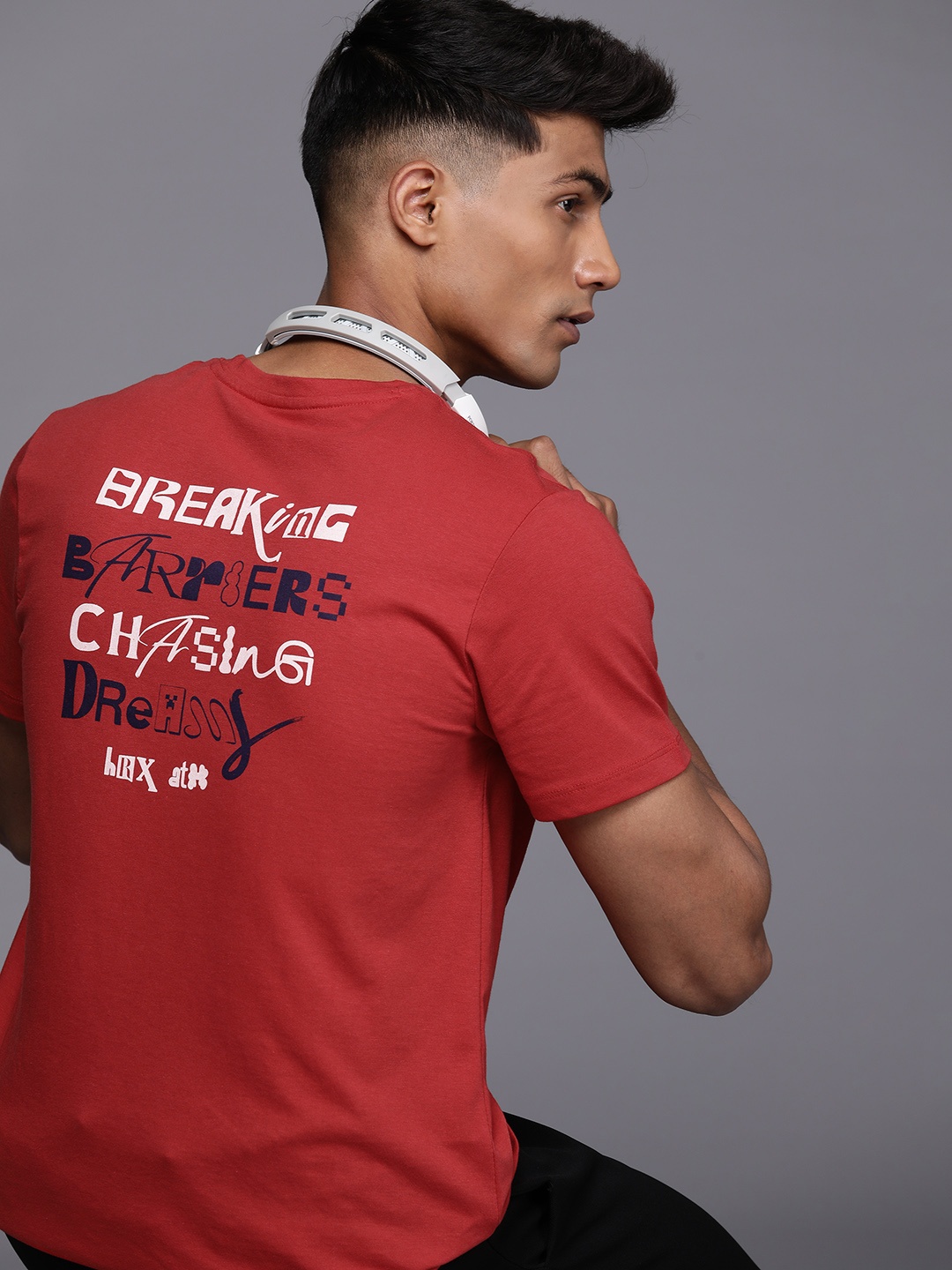 

HRX by Hrithik Roshan Men Typography Printed Lifestyle T-shirt, Red
