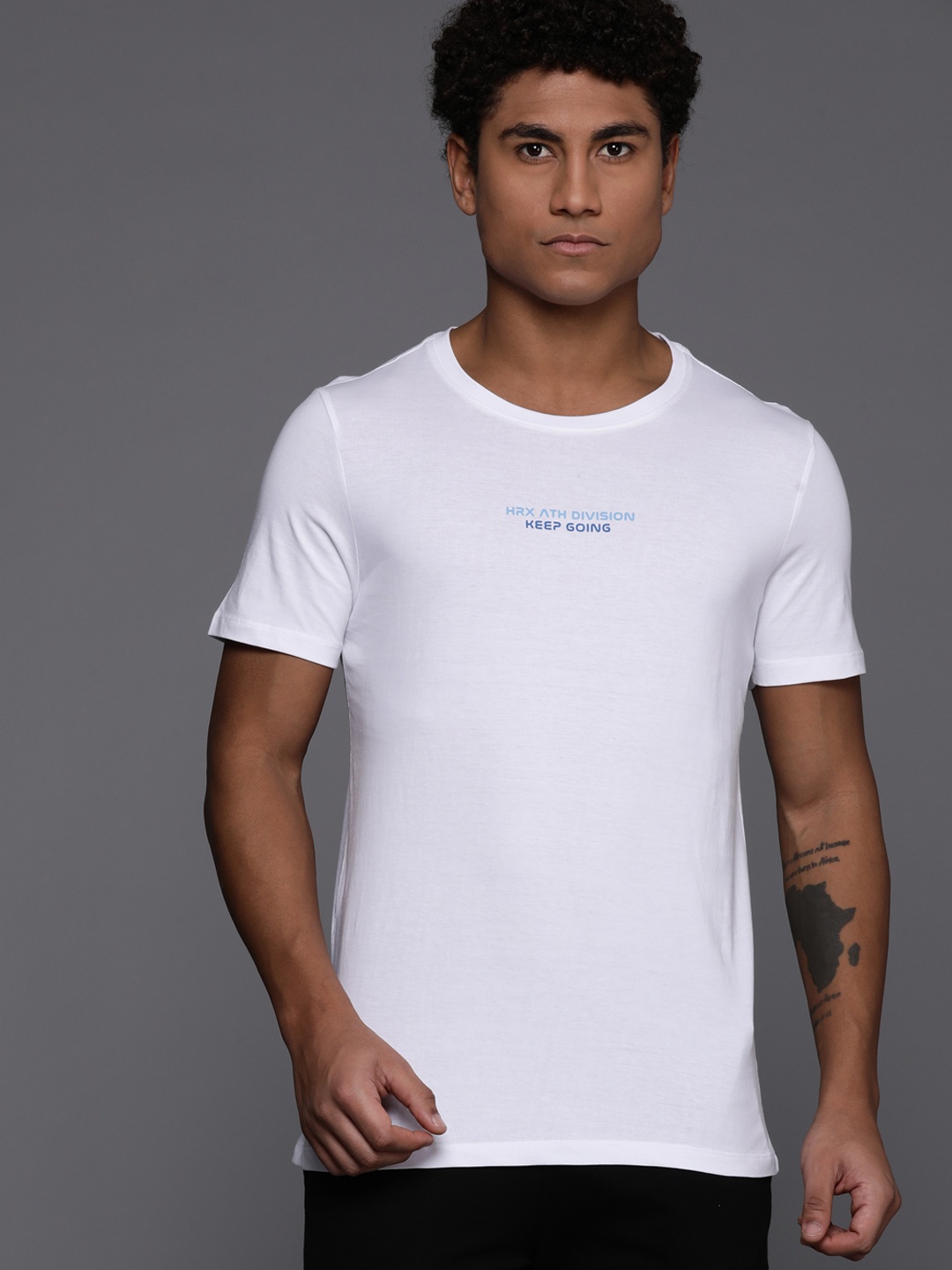 

HRX by Hrithik Roshan Men Typography Printed Pure Cotton T-shirt, White