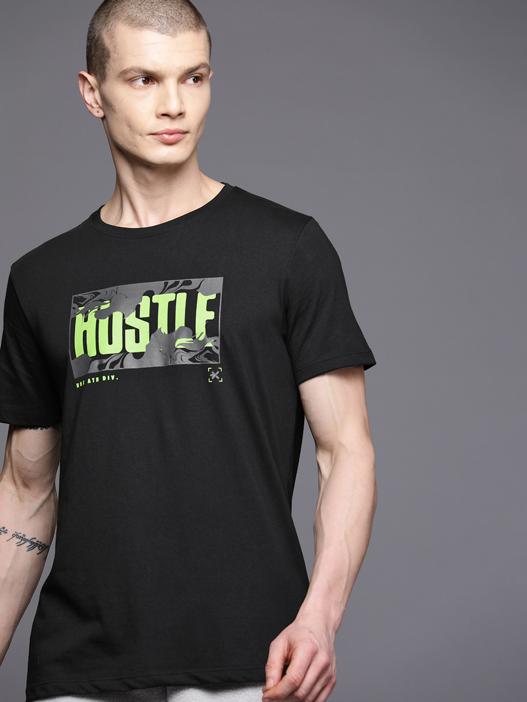 

HRX by Hrithik Roshan Typography Printed T-shirt, Black