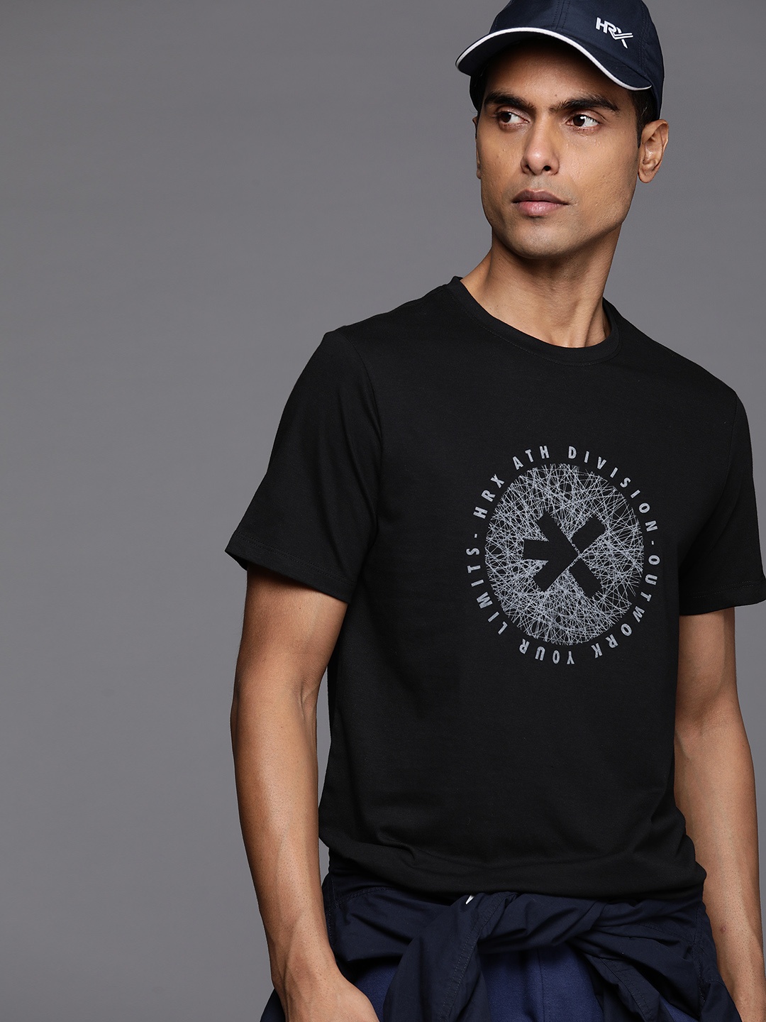 

HRX by Hrithik Roshan Pure Cotton Casual T-shirt, Black