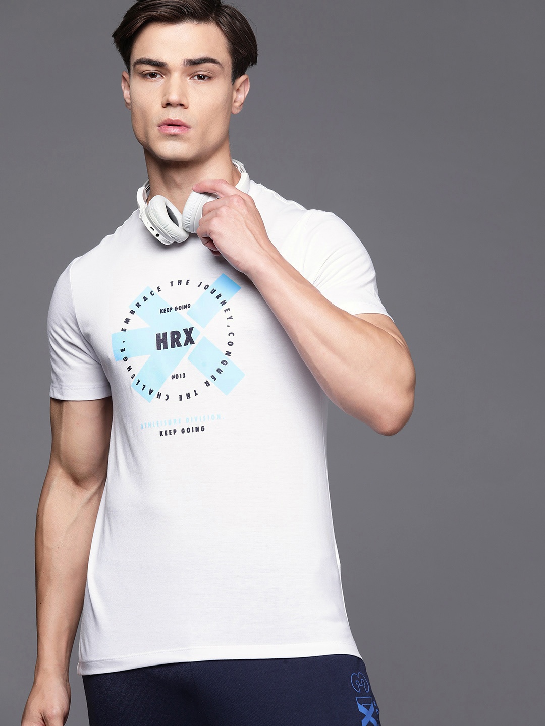 

HRX by Hrithik Roshan Graphic Printed Round Neck Lifestyle T-Shirt, White