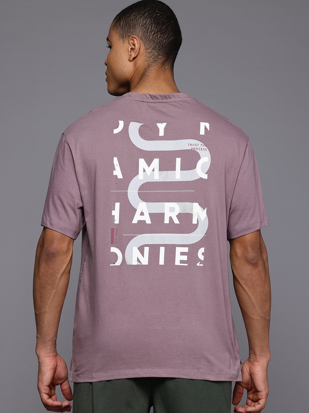 

HRX by Hrithik Roshan Typography Printed Drop-Shoulder Sleeves Pure Cotton T-shirt, Mauve