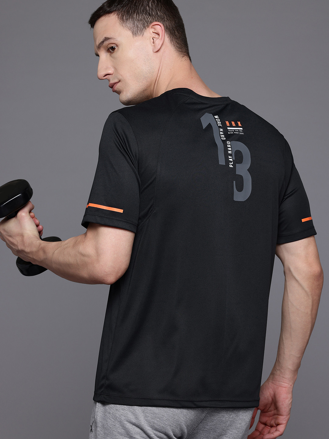 

HRX by Hrithik Roshan Rapid-Dry Printed Training T-shirt, Black