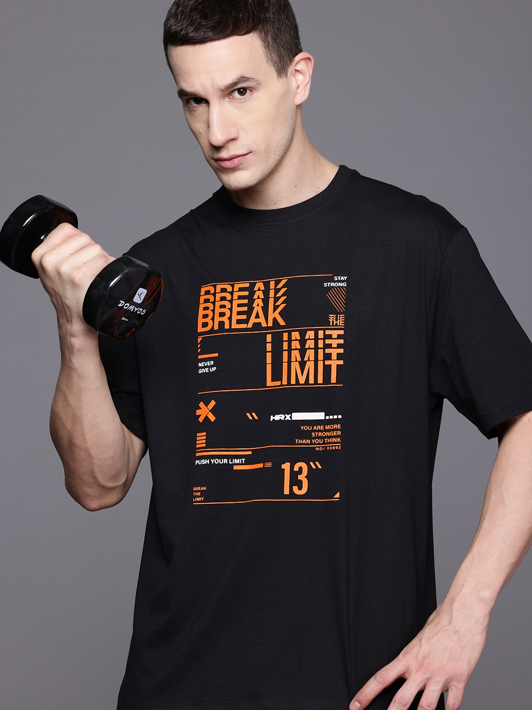 

HRX by Hrithik Roshan Printed Training T-shirt, Black