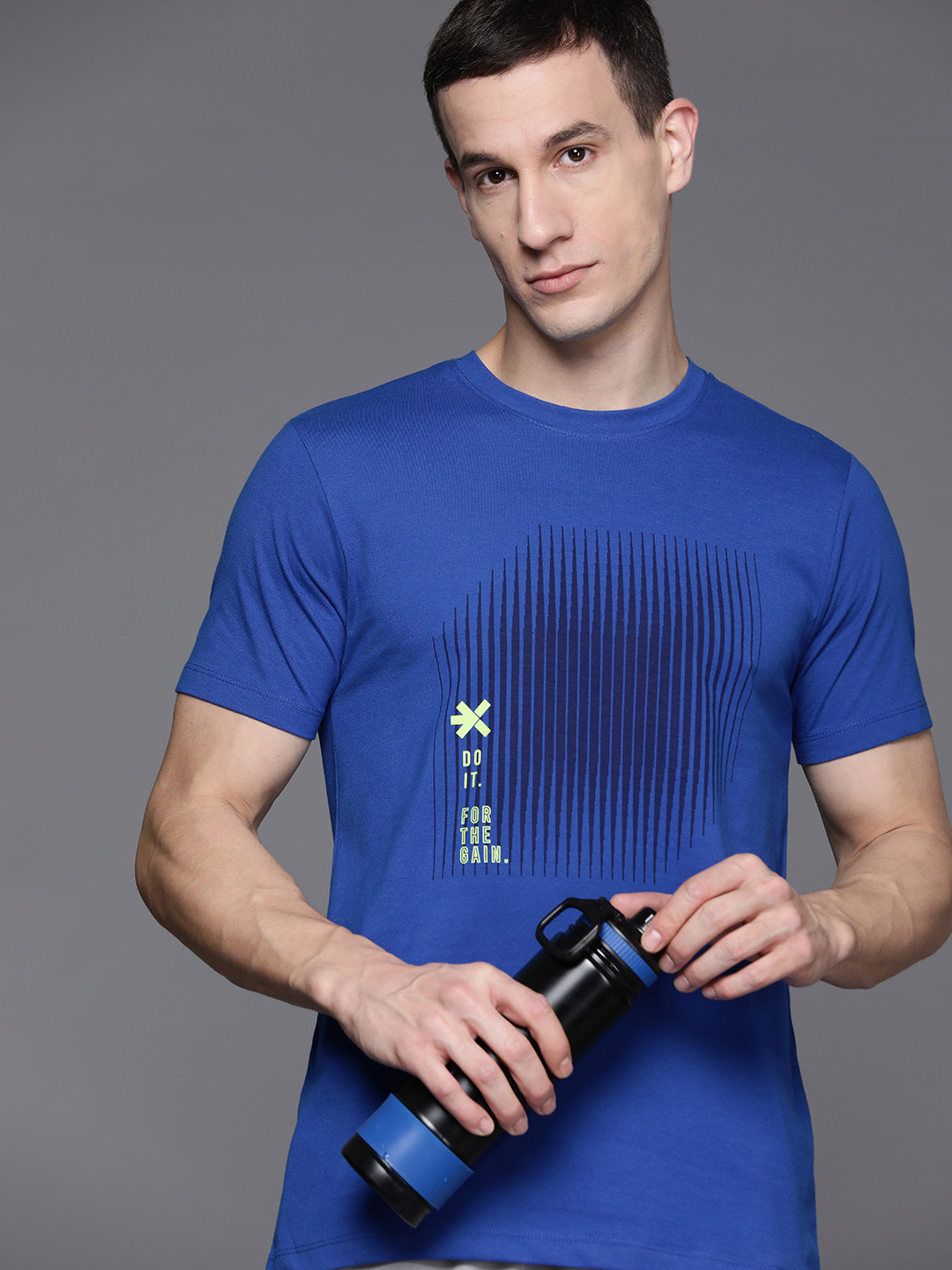 

HRX by Hrithik Roshan Rapid Dry Printed Training T-shirt, Blue