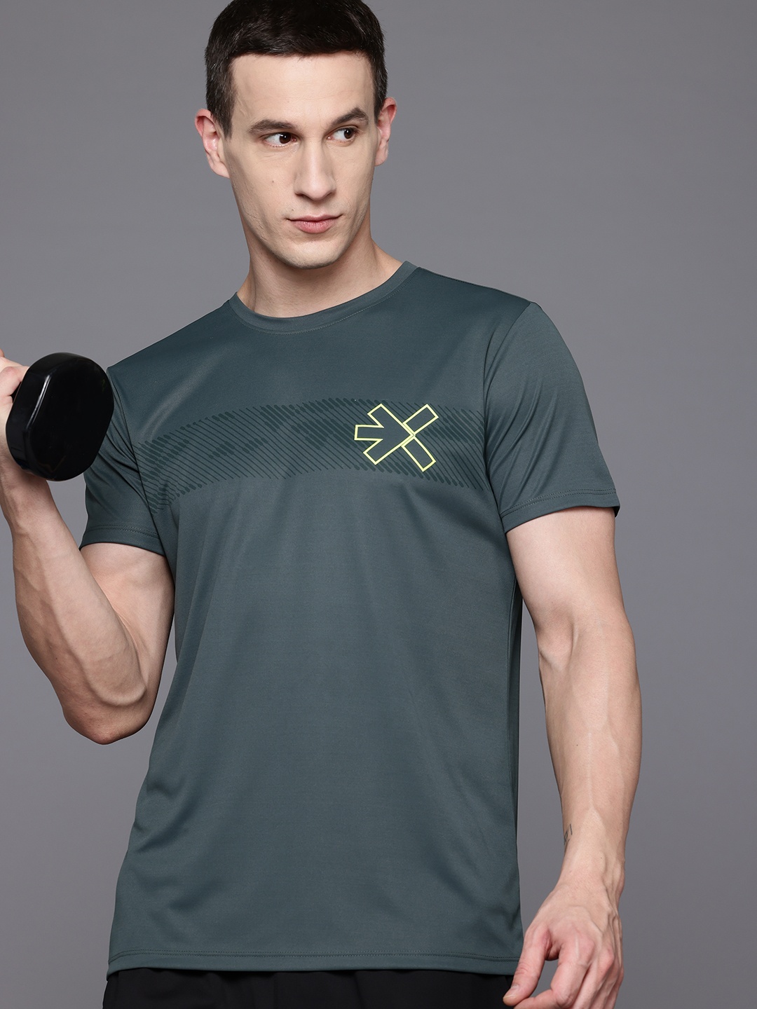 

HRX by Hrithik Roshan Rapid-Dry Training T-shirt, Green