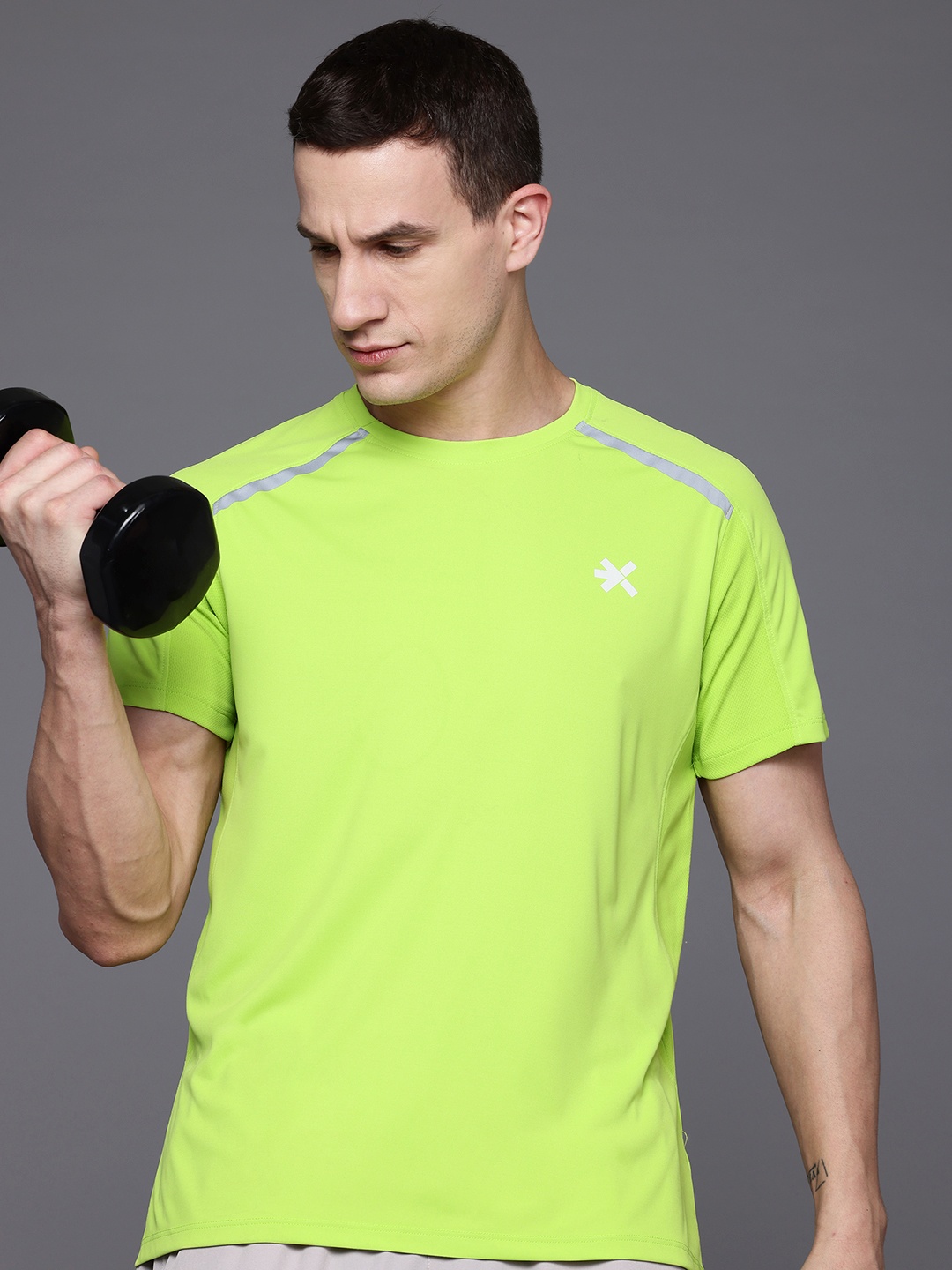 

HRX by Hrithik Roshan Rapid-Dry Training T-shirt, Fluorescent green