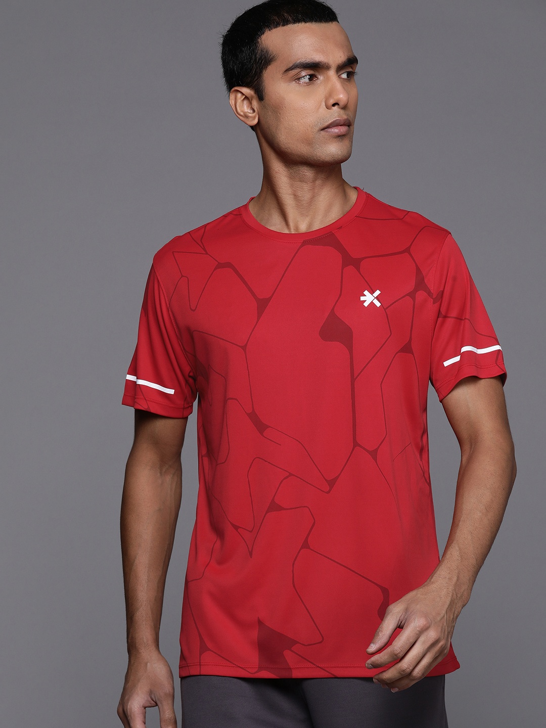 

HRX by Hrithik Roshan Men Printed Training T-shirt, Red