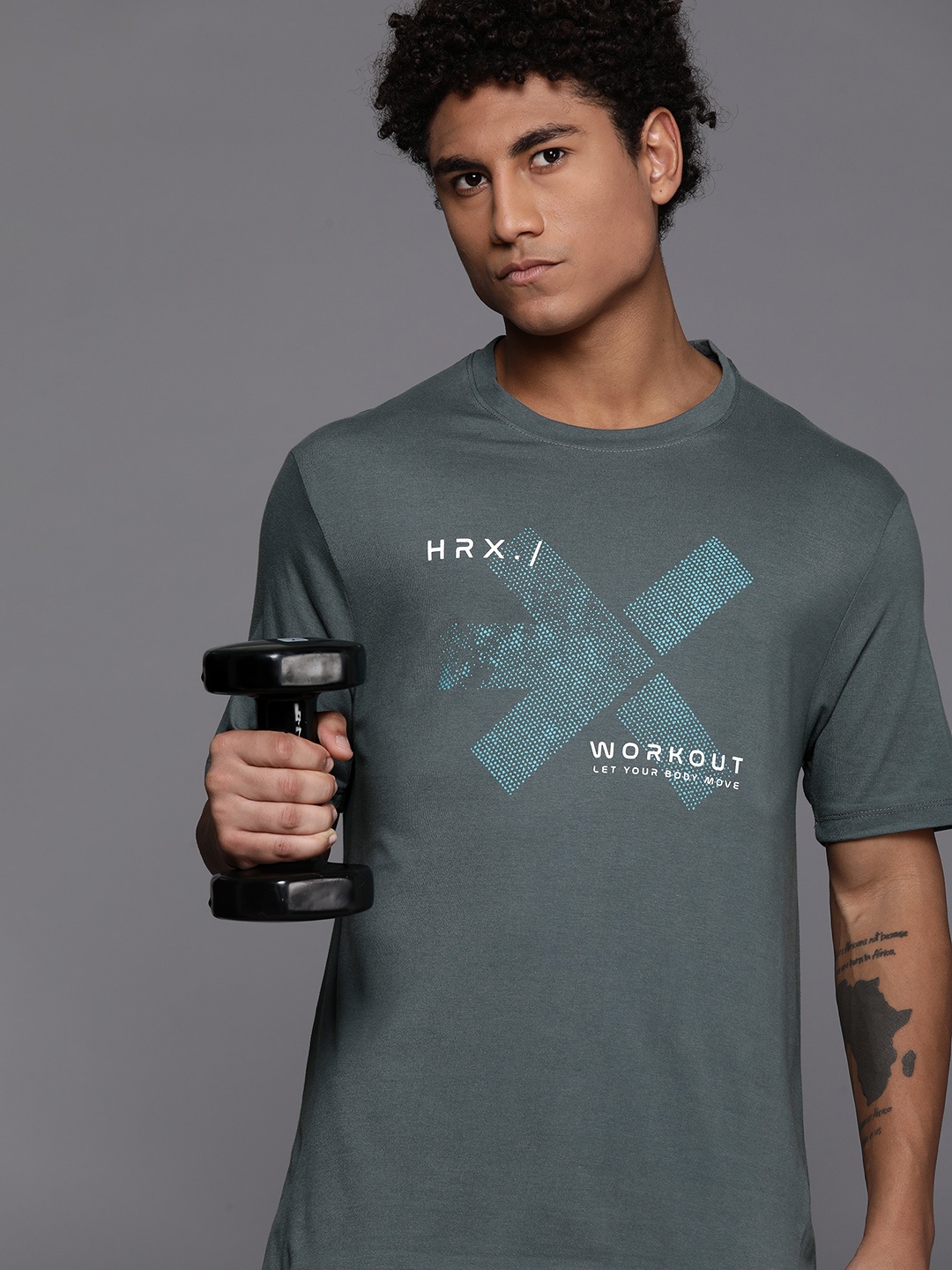 

HRX by Hrithik Roshan Printed Training T-shirt, Green