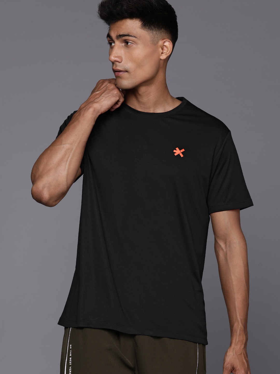 

HRX by Hrithik Roshan Typography Print Rapid-Dry Training T-shirt, Black