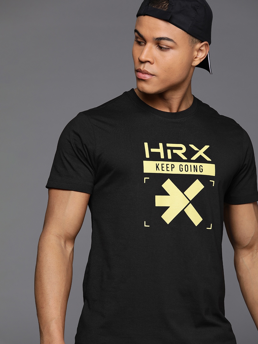 

HRX by Hrithik Roshan Typography Printed T-shirt, Black