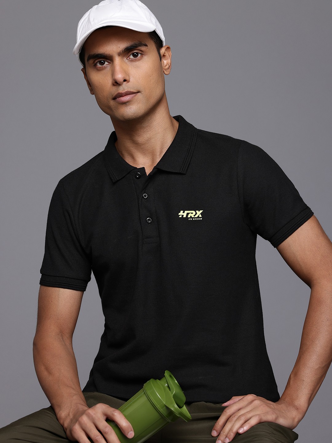 

HRX by Hrithik Roshan Polo Collar T-shirt, Black