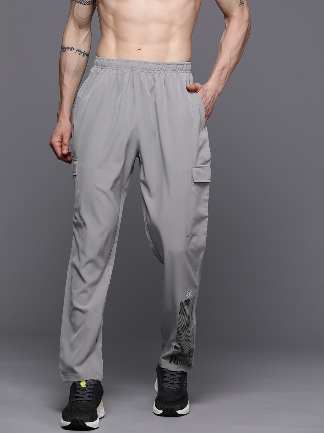 

HRX by Hrithik Roshan Men Rapid-Dry Training Track Pants, Grey