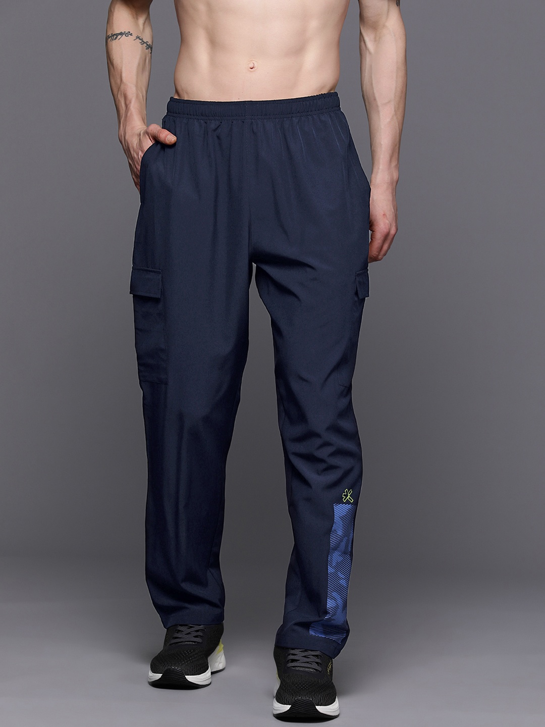 

HRX by Hrithik Roshan Men Rapid-Dry Training Track Pants, Navy blue