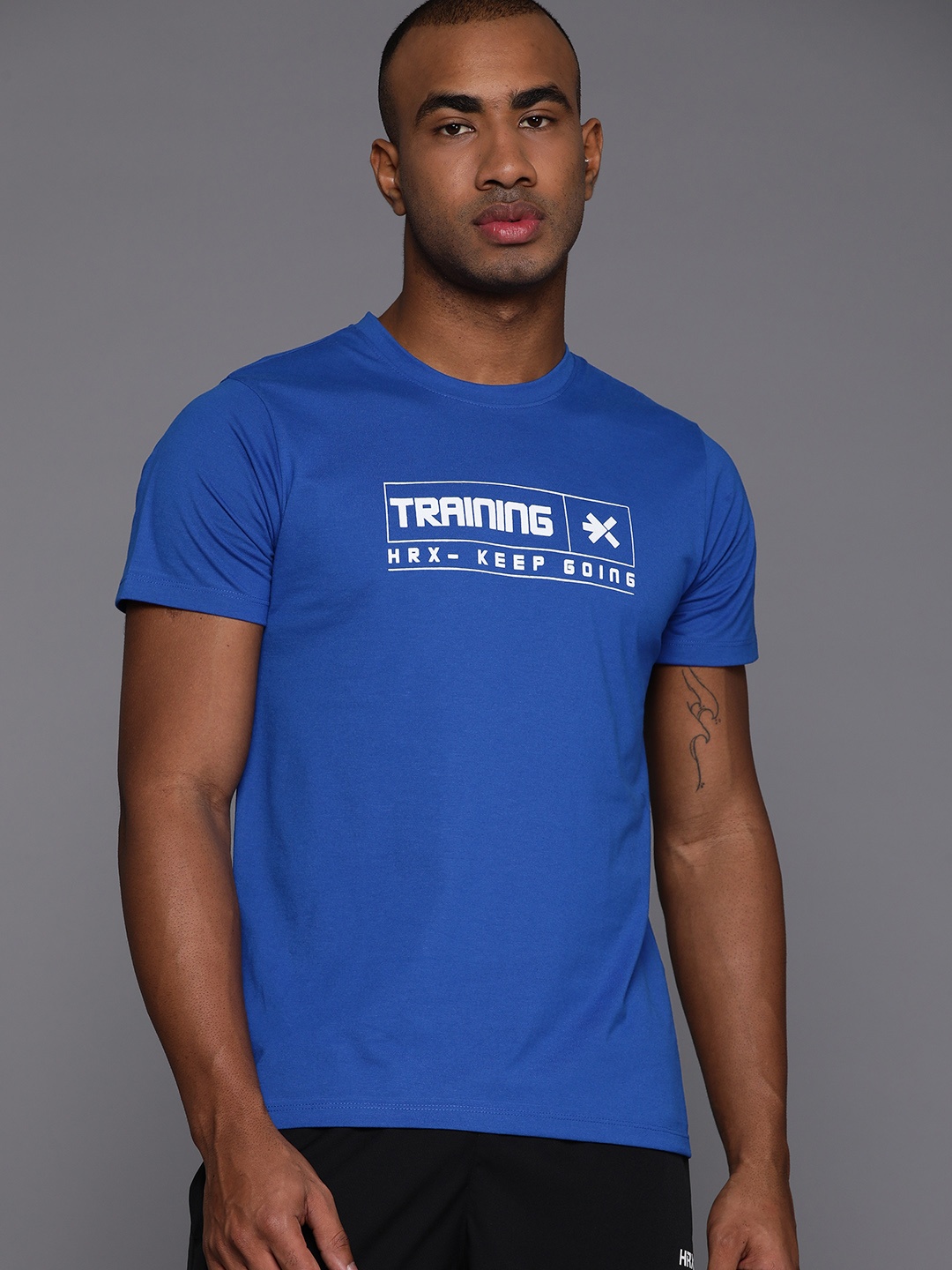 

HRX by Hrithik Roshan Regular Fit Training T-shirt, Blue