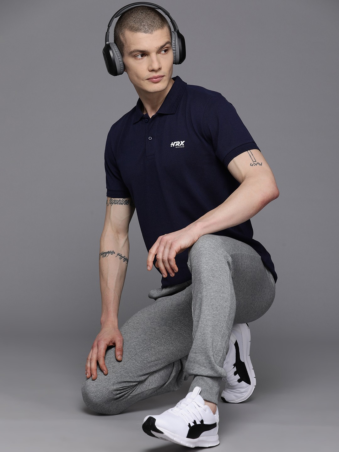 

HRX by Hrithik Roshan Lifestyle Polo Collar T-shirt, Navy blue