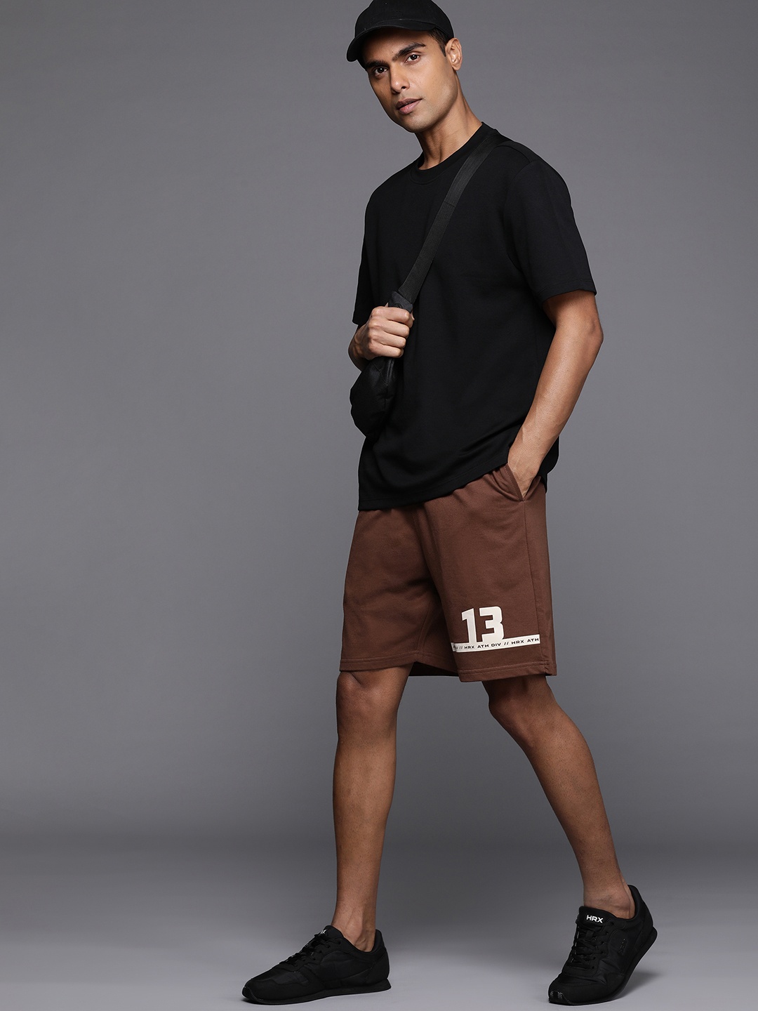 

HRX by Hrithik Roshan Men Typography Printed Shorts, Brown